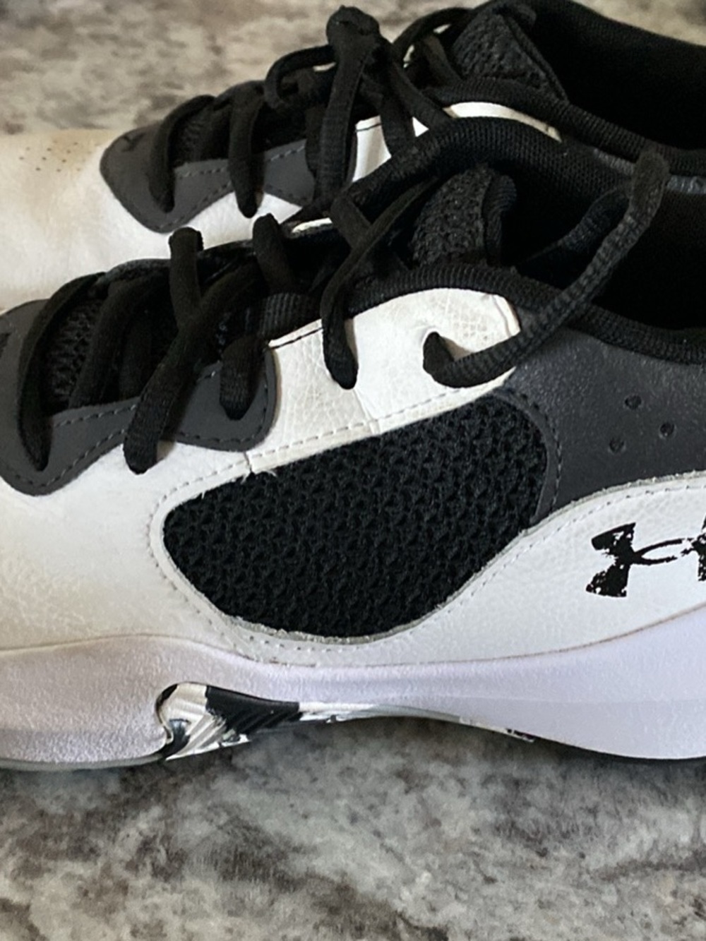 Under Armour Kids Black, White & Gray basketball Sneakers
